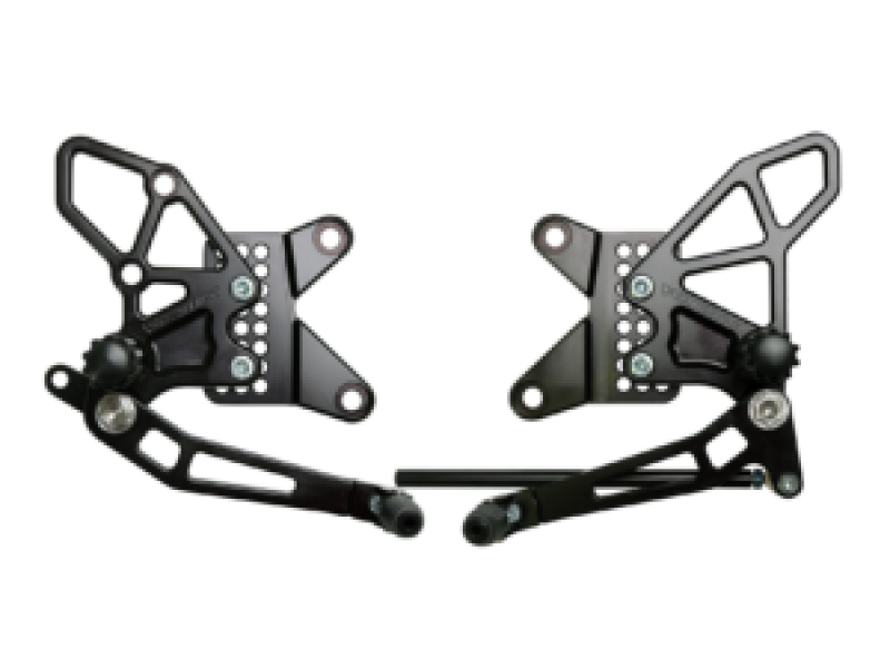 Kawasaki ZX600 Ninja ZX-6R Adjustable Rear Sets - Vortex Racing - V2 Design - Black - `09-`12